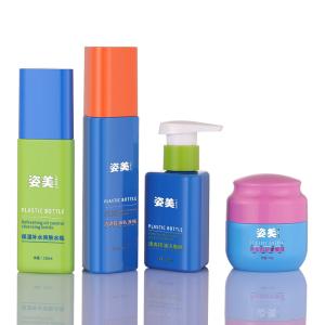 China Screw Cap Cosmetic Packaging Sets , 150ml 200ml Plastic Cosmetic Containers wholesale