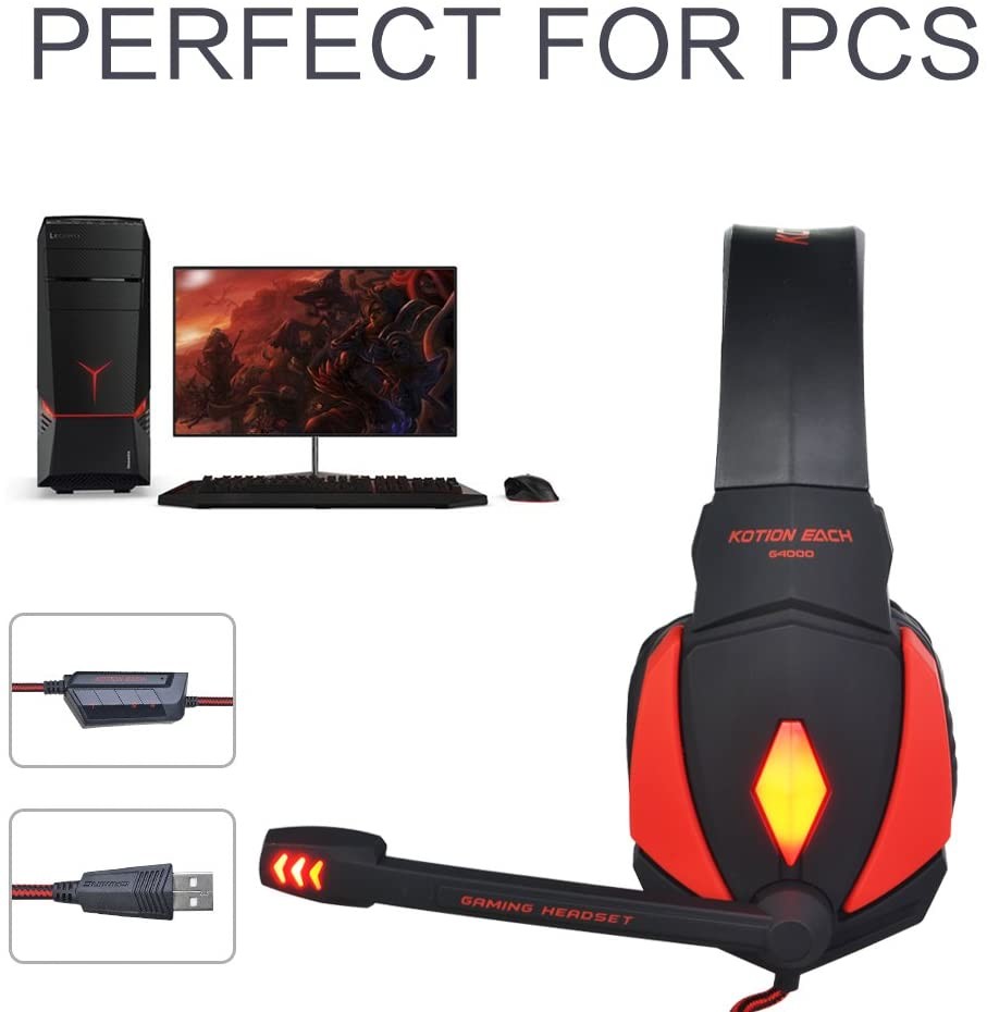 20000Hz DC5V 2.2kohm Kotion Each G4000 Gaming Headset