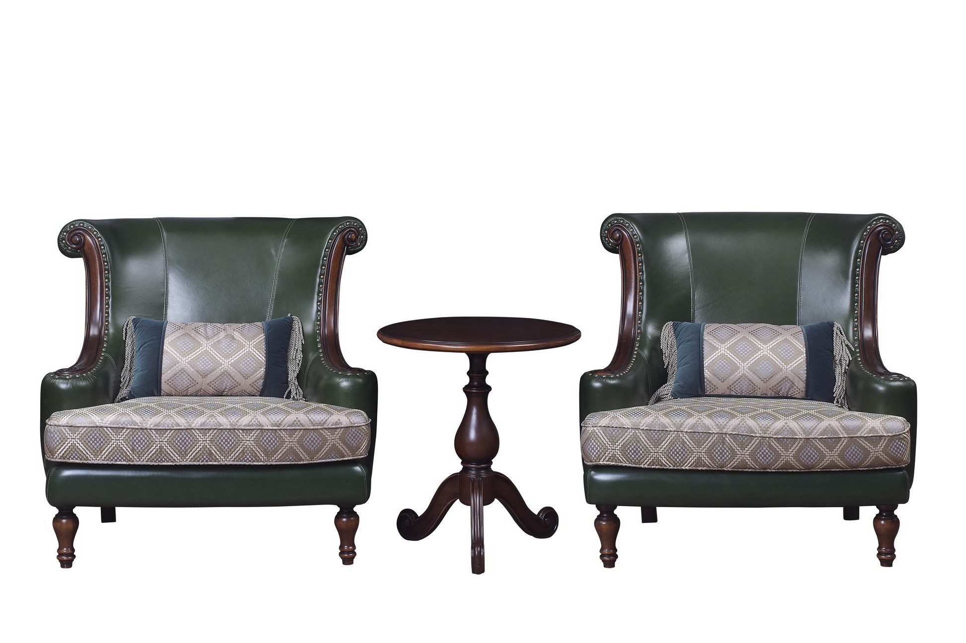 Genuine leather Cow split and Cottom Fabric with High density sponge Classic design Leisure Armchair and Lounge sofa