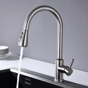 China IPX5 Smart Kitchen Faucet Dual Function Spray Head Solid Stainless Steel Kitchen Taps wholesale
