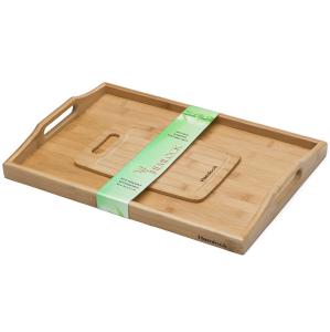 China melamine wood serving tray with handle and cutting board wholesale