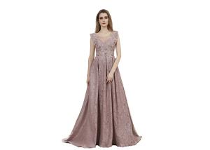 China Mocha Color Embroidery Wedding Bridesmaid Dresses Floor Length / Ladies Prom Dresses wholesale