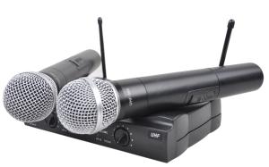 China Black Handheld Wireless Microphone Karaoke System 40Hz-18KHz UHF-585 wholesale