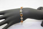 Gemstone Jewelry 925 Silver 8x10mm Oval Citrine Link Tennis Bracelet (SB7001)