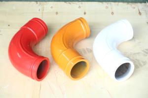 China Red Orange White Color elbow Pipe 125*R275-90+80 for concrete pump truck wholesale