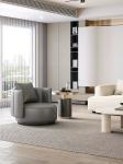 Contemporary Hotel Minimalist Style Genuine Leather Single Sofa for Reception
