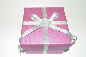 China Coated Paper Board Gift Packaging Boxes, Fashion Pink Paper Rigid Gift Boxes With Ribbon wholesale