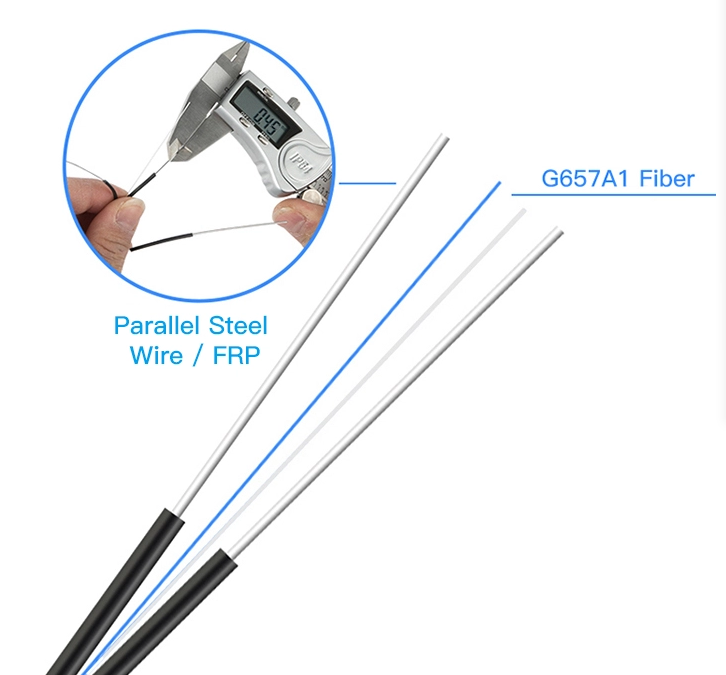 Weiruo Core GJYXCH GJYXFCH GJXH G657A1 FTTH Fiber Optic Drop Cable