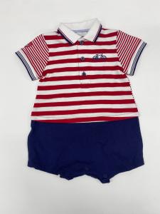 China Summer Strips 2 Piece Outfits Baby Boy Collared Polo wholesale