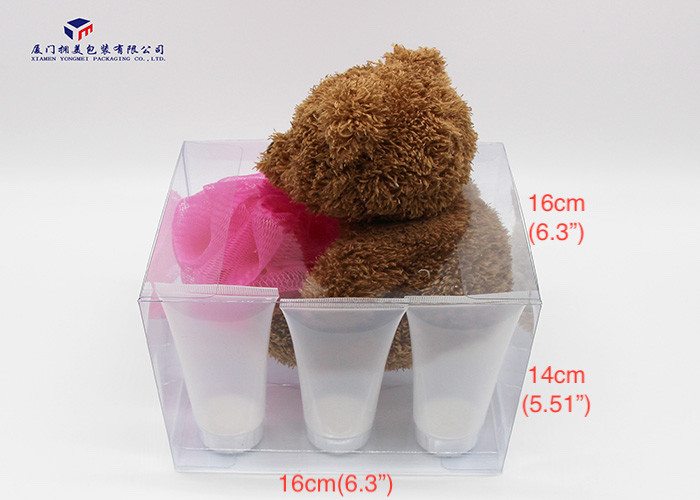 Easily Assembled Clear Plastic Box Packaging Bath Set Clear PVC Box Top Lid Open
