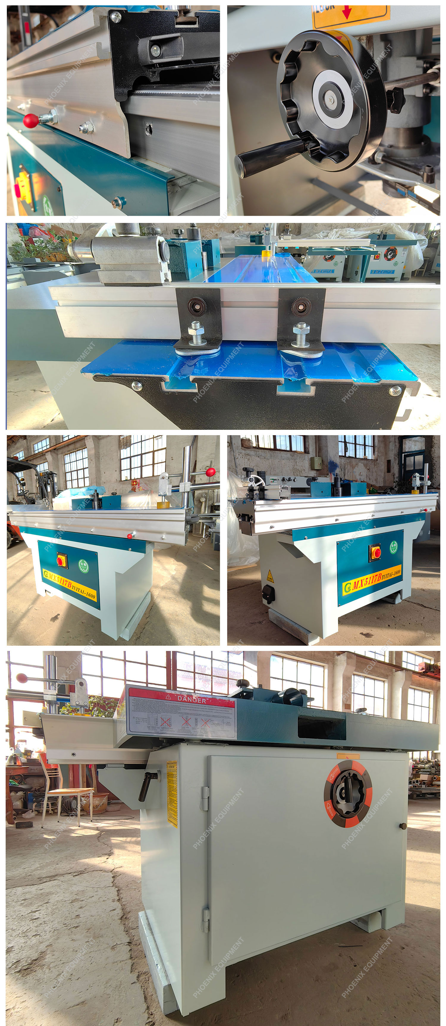 Woodworking Spindle Moulder with Sliding Table and 1600*780mm Platform 370KG Weight