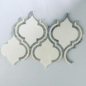 China Luxry Product Water Jet Carrara Marble Mosaic Tile Lantern Design TV Bathroom and Kitchen Backsplash wholesale