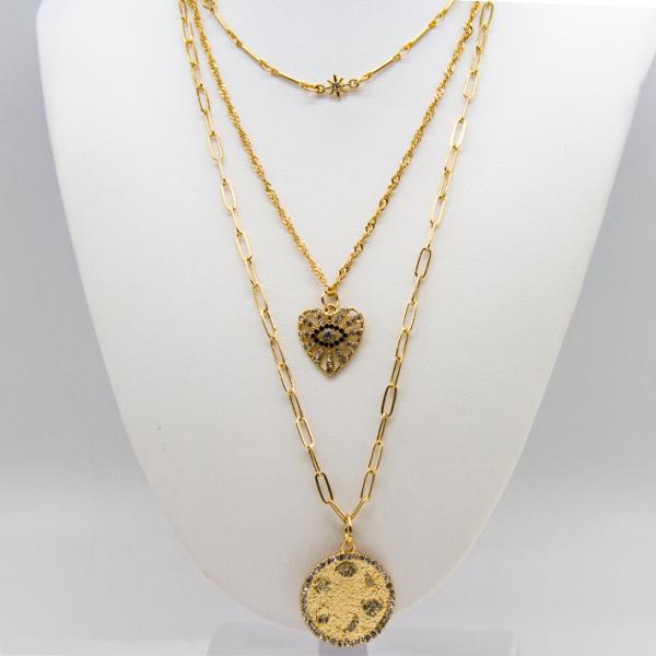 14K Gold Plated Bling Diamond Small Heart Shape Love Forever Necklace For Mom