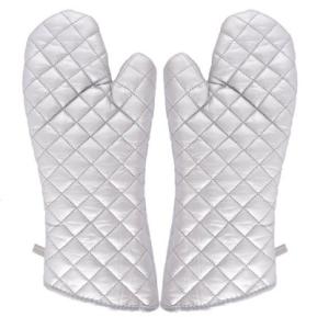 China Silver Plated Cotton Heatproof Oven Gloves Soft Thickened Plain Design wholesale
