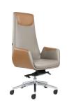 670*680*1210mm Executive Grey Leather Office Chair High Back