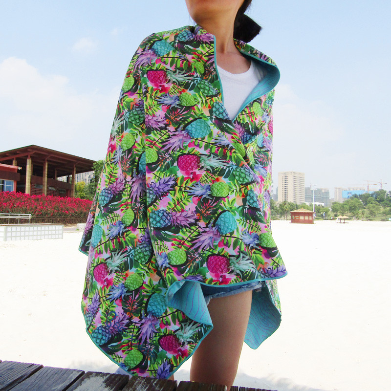 Screen Print Logo Microfiber Beach Towel With Custom Pattern