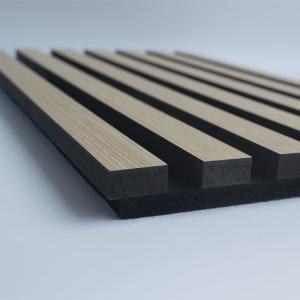 China SGS Corridors Wall Slat Wood Acoustic Panels Flameproof MDF PET wholesale