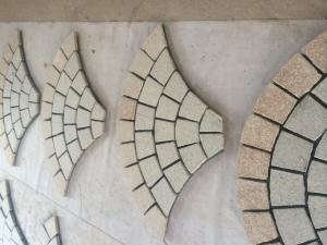 China Fan Shape Type Beige Natural Paving Stones 10 X 10 X 3cm Common Size wholesale