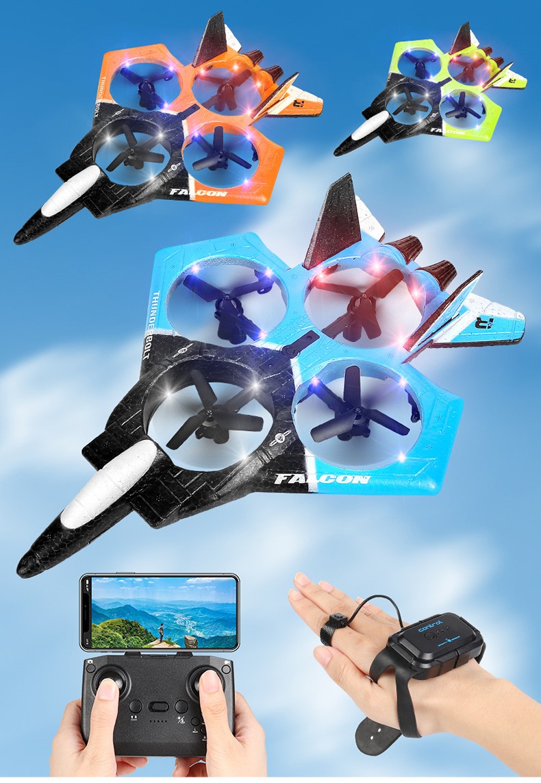 RC Aircraft Foam UAV Model Glider Fixed Wing Combat Aircraft Colored LED Children Play Toy Plane