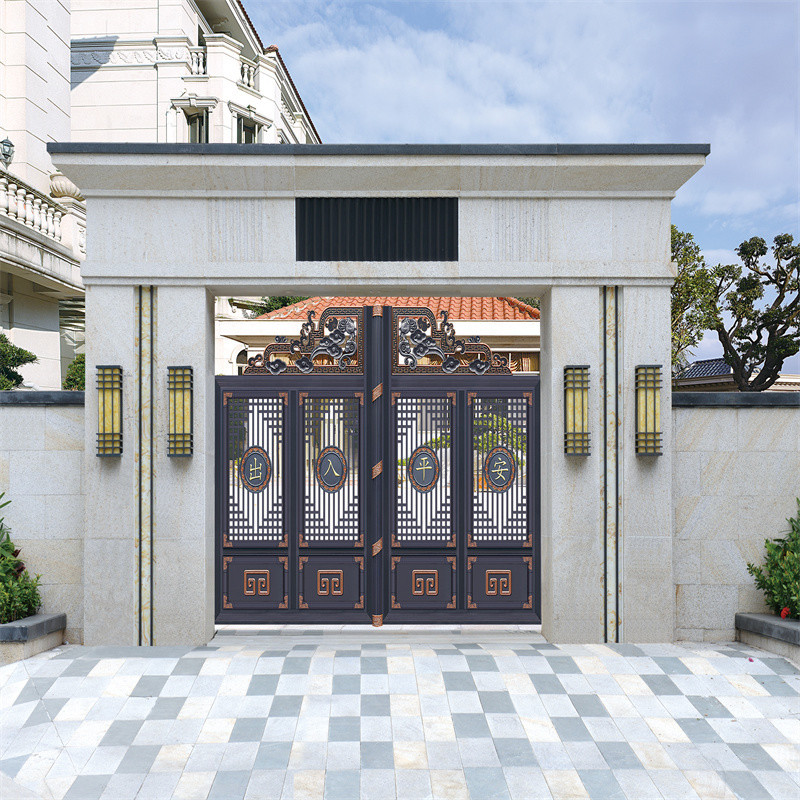 Commercial Automatic Opening Aluminium Sliding Gates Metal Slat Entrance Door