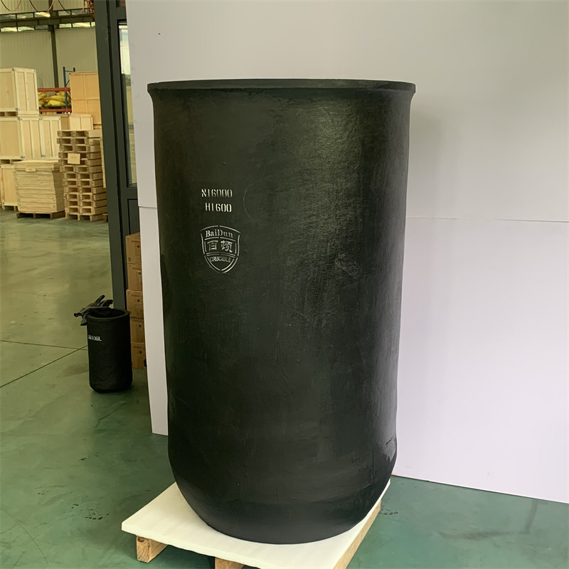 High Temp SiC Graphite Crucible 1600°C Metal Melting - 10" Dia Thermal Shock Resistant