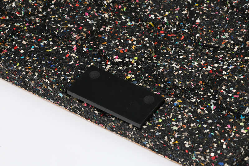 Black Square Fitness Rubber Flooring Tiles DIY Impact Absorbing