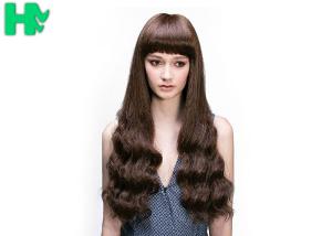 China Natural Looking Young Girl Wave Brown Wig With Bangs 26 Inch Length wholesale