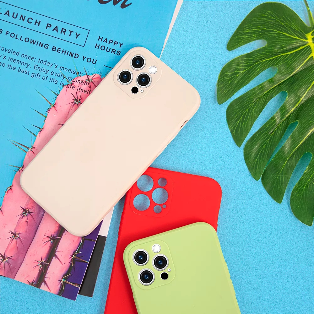 Mobile Phone Cases Frosted Rubber Shockproof Matte Soft Tpu Liquid Silicone Back Cover For Iphone 13 14 Pro Max