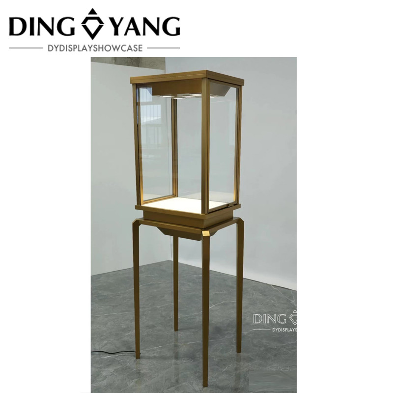 Custom Transparent Tempered Glass Jewellery Display Cabinet Beautiful Firm Structure