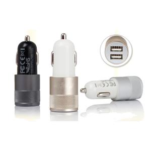 China 2.1A dual USB car aluminium charger wholesale
