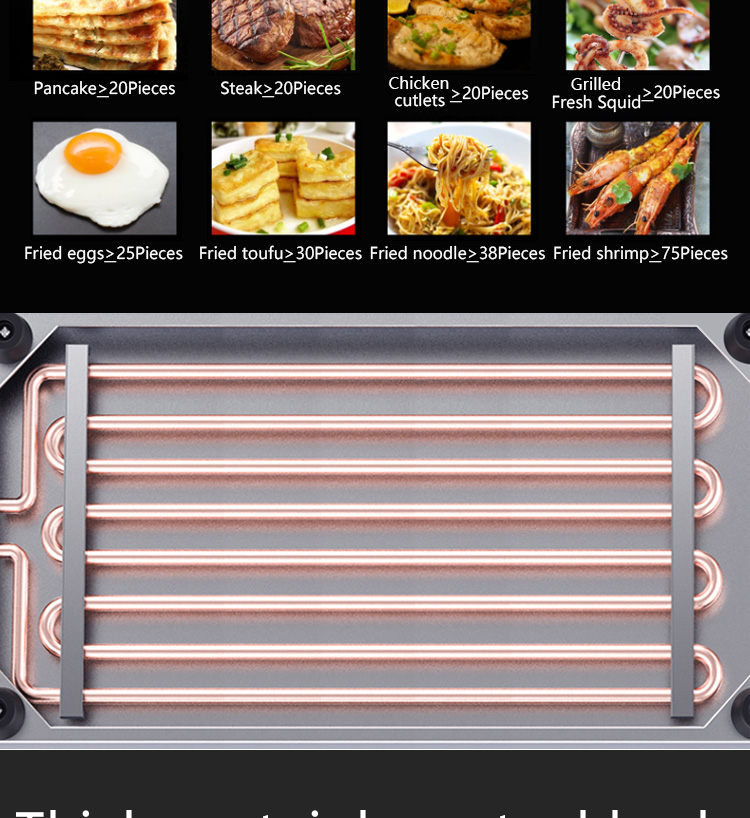 550x425x225mm Commercial Vertical Cast Iron Electric Griddle with Stainless Steel Body