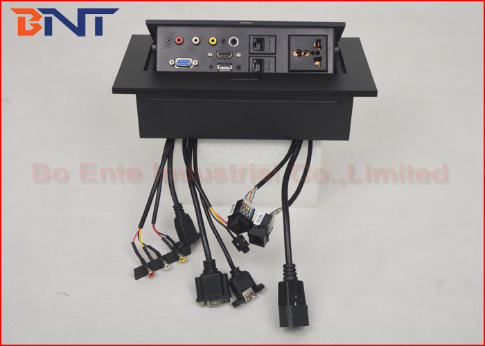 Multi - functional Desk Pop Up Sockets / HDMI Desktop Power Socket Box 138 * 130 * 3mm