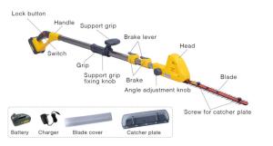 China 230V 50HZ Extendable Pole Electric Hedge Trimmer Cordless Telescopic Hedge Cutter 8000RPM wholesale