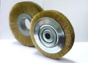 China Heavy Duty Brass Wire Brush Wheel / Steel Wheel Brush For Cleaning Rust wholesale