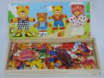 Best Cheap Personalized Children Dressing Four Bears Toddler Wooden Jigsaw