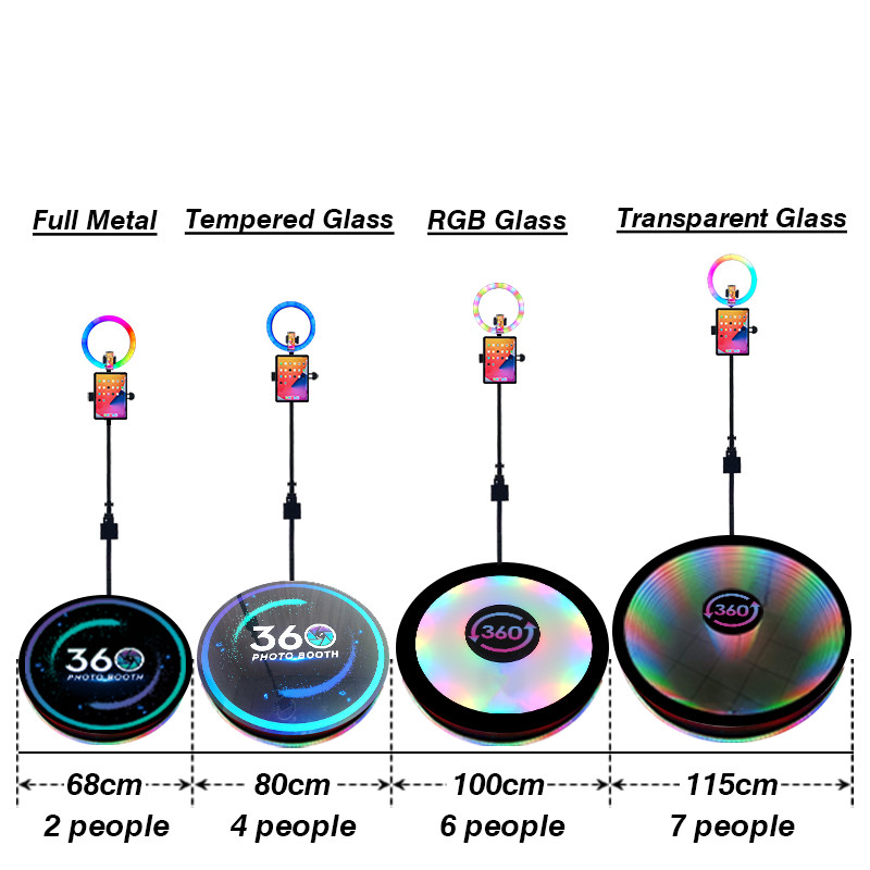 31.5 Inch 3 People Rotating Platform Auto Slow Motion Spinner 360 Booth For Parties