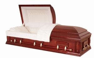 China High Glossing Cherry Wood Casket Long Life Time For Cremation Star Ocean wholesale