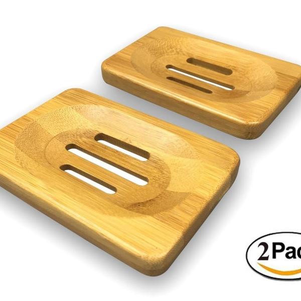 Small Bamboo Bathroom Supplies Bamboo Soap Dish 4.72 X 3.15 Inches Formaldehyde