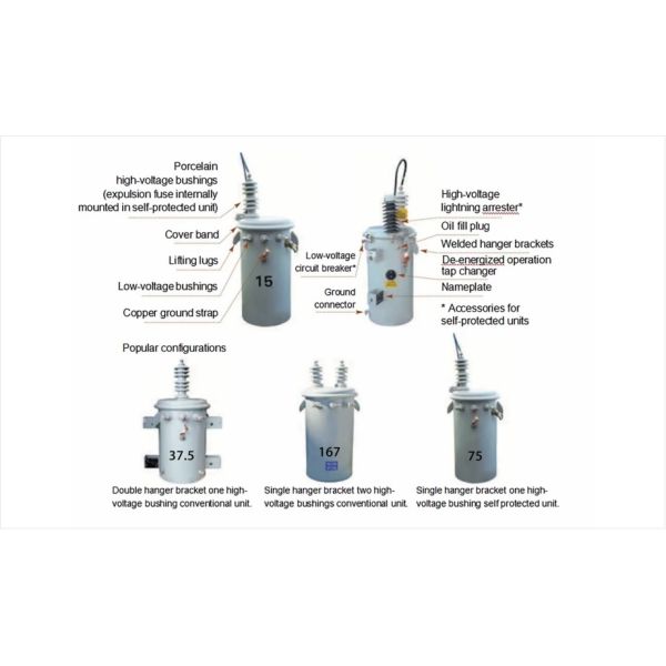 CSP Series Single Phase Pole Mounted Transformer 25kVA For Outdoor Power Distribution