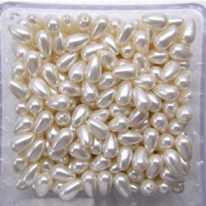 China ABS Plastic Bead 8mmx13mm White Drop Pearls for Fashion Jewelry wholesale