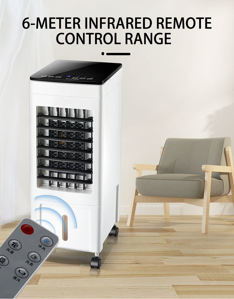Water Air Cooler 8L Large Capacity Air Conditioning Fan with Touch and Remote Control
