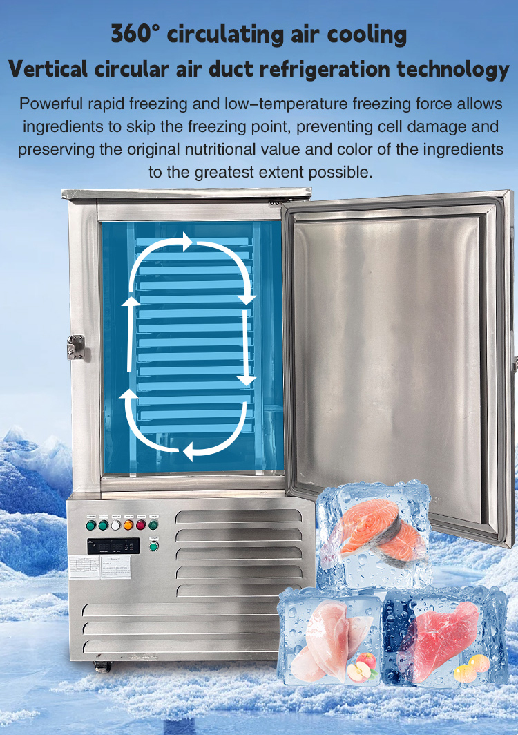 Commercial Kitchen Cold Blast Quick Freezer -80 Degrees 300 Liters Commercial Blast Freezer
