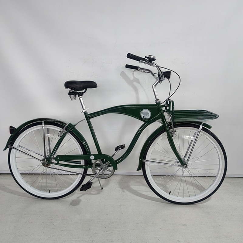 26 inch White Wall Custom Men's Beach Cruiser Bike with Logo and Plastic Pedal 15KG