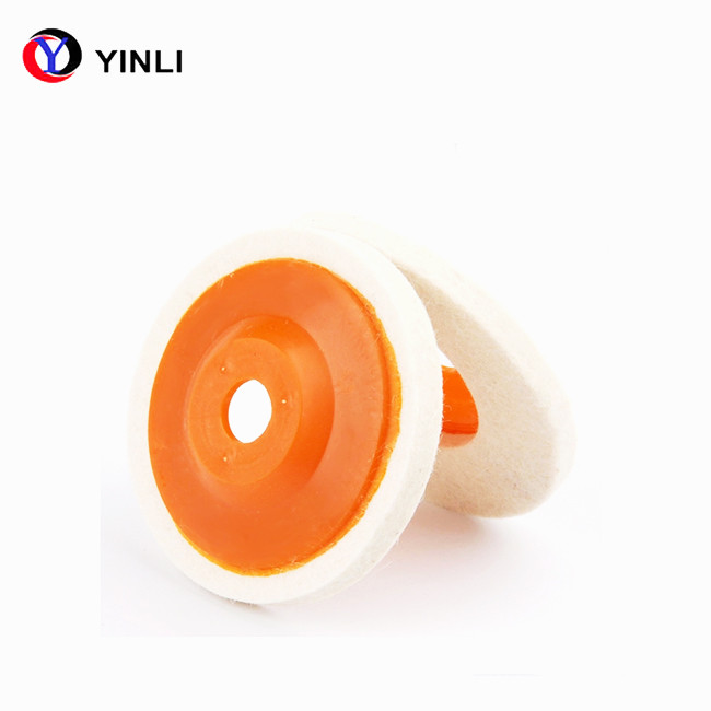 4 Inch 100mm Wool Buffing Wheel No Noise With Plastic Backing