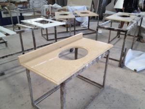 China Restroom / Bath Prefabricated Vanity Tops , Natural Marble Slab Countertop wholesale