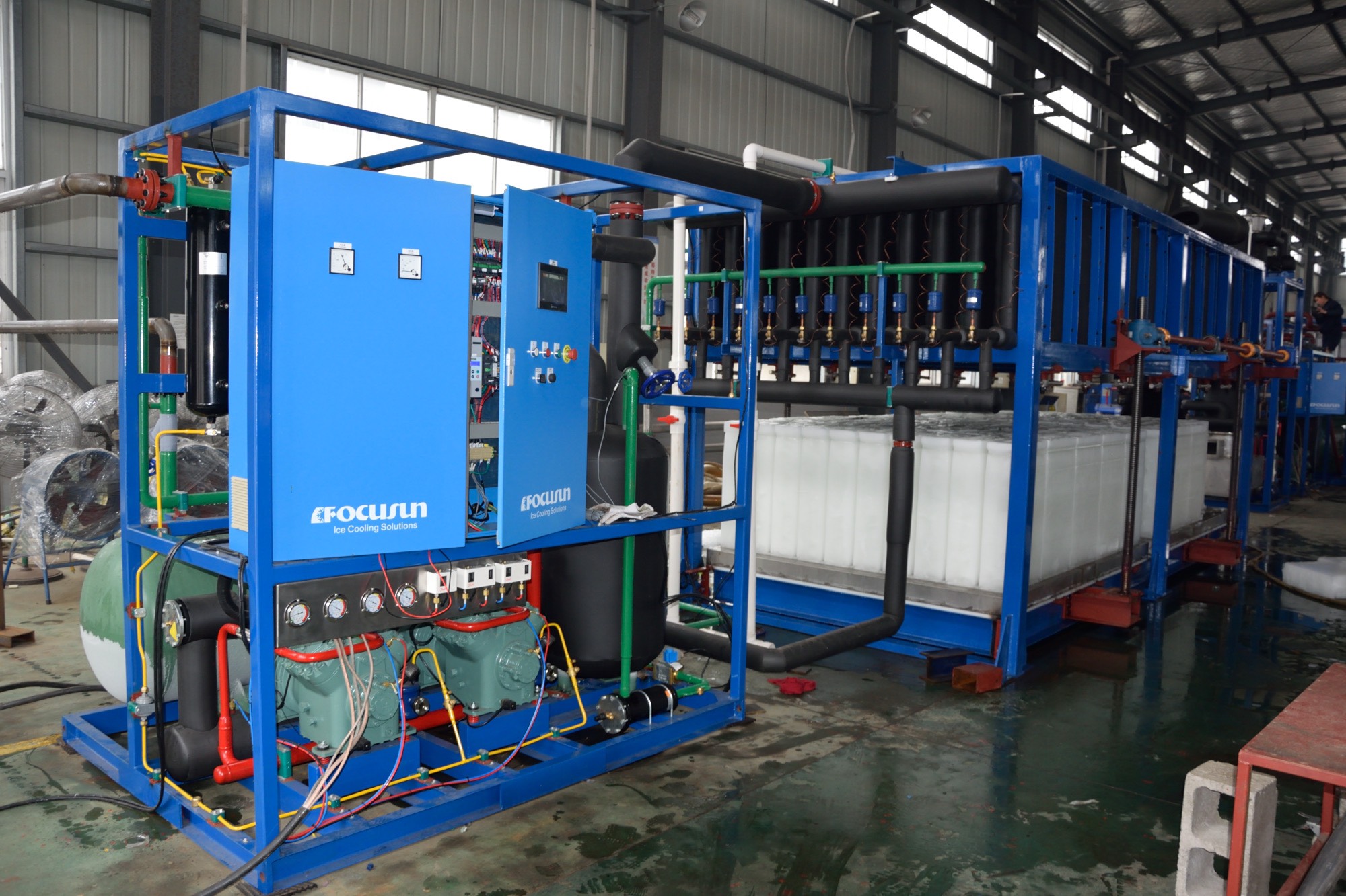 Focusun 10 Ton Direct Cooling Ice Block Machine with 380W Power and Bitzer Compressor
