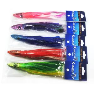 China Resin head soft octopus skirt With feather bait tuna sea trolling fishing lure 6.5 inch /35g wholesale