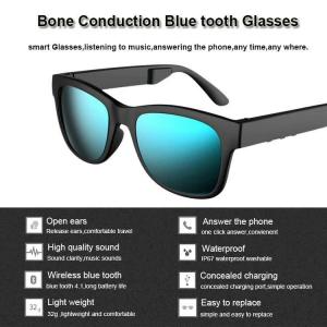 China 2018 New Fashion bluetooth sunglasses wireless headphones bone conduction glasses wholesale