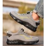 Industrial Safety Shoes Black Flying Knit Work Shoes BOA Button Safety Shoes TPU
