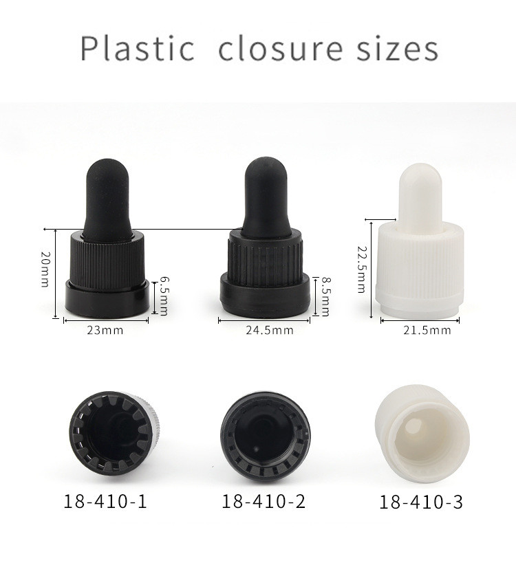 Bright Black Center Ring Plastic Dropper Pipette Cap 18 410 Anodized